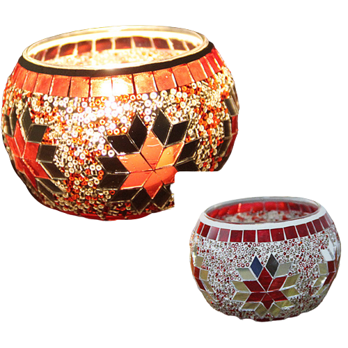 Candelabro de vidrio con mosaico de colores de estilo europeo, candelabro navideño, accesorios románticos para la decoración del hogar, vidrio de nieve_voghion.com