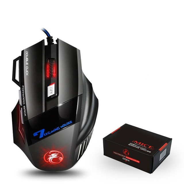 Mouse ergonômico com fio para jogos, 7 botões, 5500 DPI, LED, USB, mouse para computador, mouse gamer, X7, silencioso, com luz de fundo para PC, laptop_voghion.com