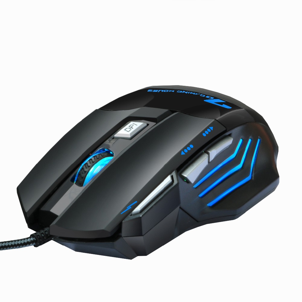 Mouse ergonômico com fio para jogos, 7 botões, 5500 DPI, LED, USB, mouse para computador, mouse gamer, X7, silencioso, com luz de fundo para PC, laptop_voghion.com