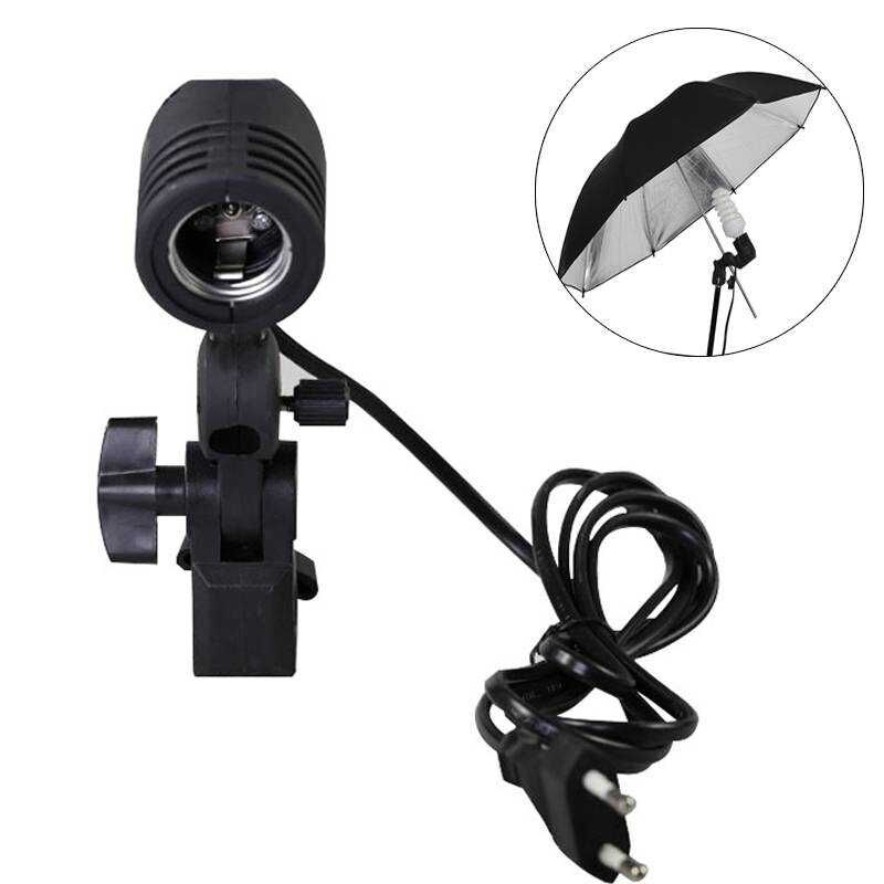 Photo Studio Ac Slave Light E27 Lampada a luce singola Presa di montaggio Supporto girevole Supporto per ombrello Supporto per softbox Supporto per luce Adattatore di montaggio_voghion.com
