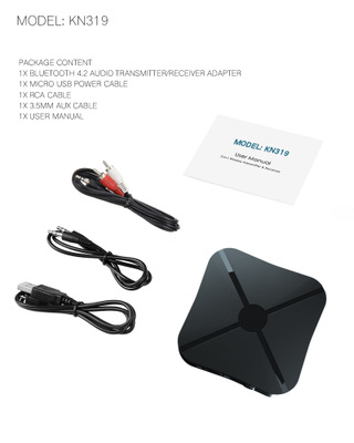 KN319 2 IN 1 Bluetooth Sender Empfänger 3,5mm Wireless Adapter Bluetooth 4,2 Stereo Audio Dongle Für TV Auto/Heim Lautsprecher_voghion.com
