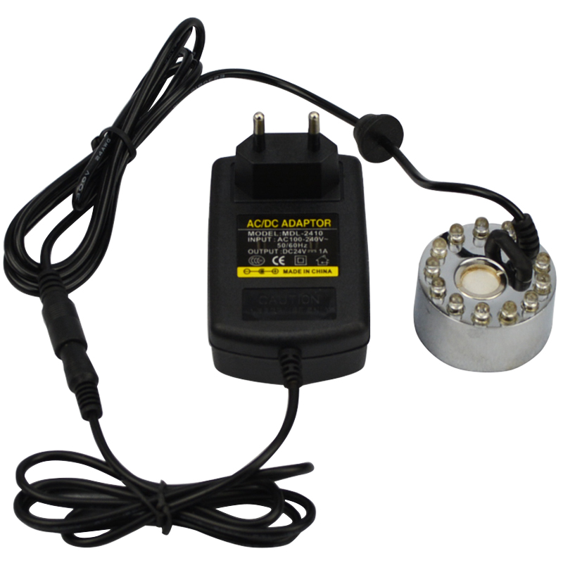 Umidificatore a ultrasuoni 24v 12 LED Mist Maker Fogger Nebulizzatore Fontana a nebbia d'acqua Generatore di nebbia a ultrasuoni_voghion.com