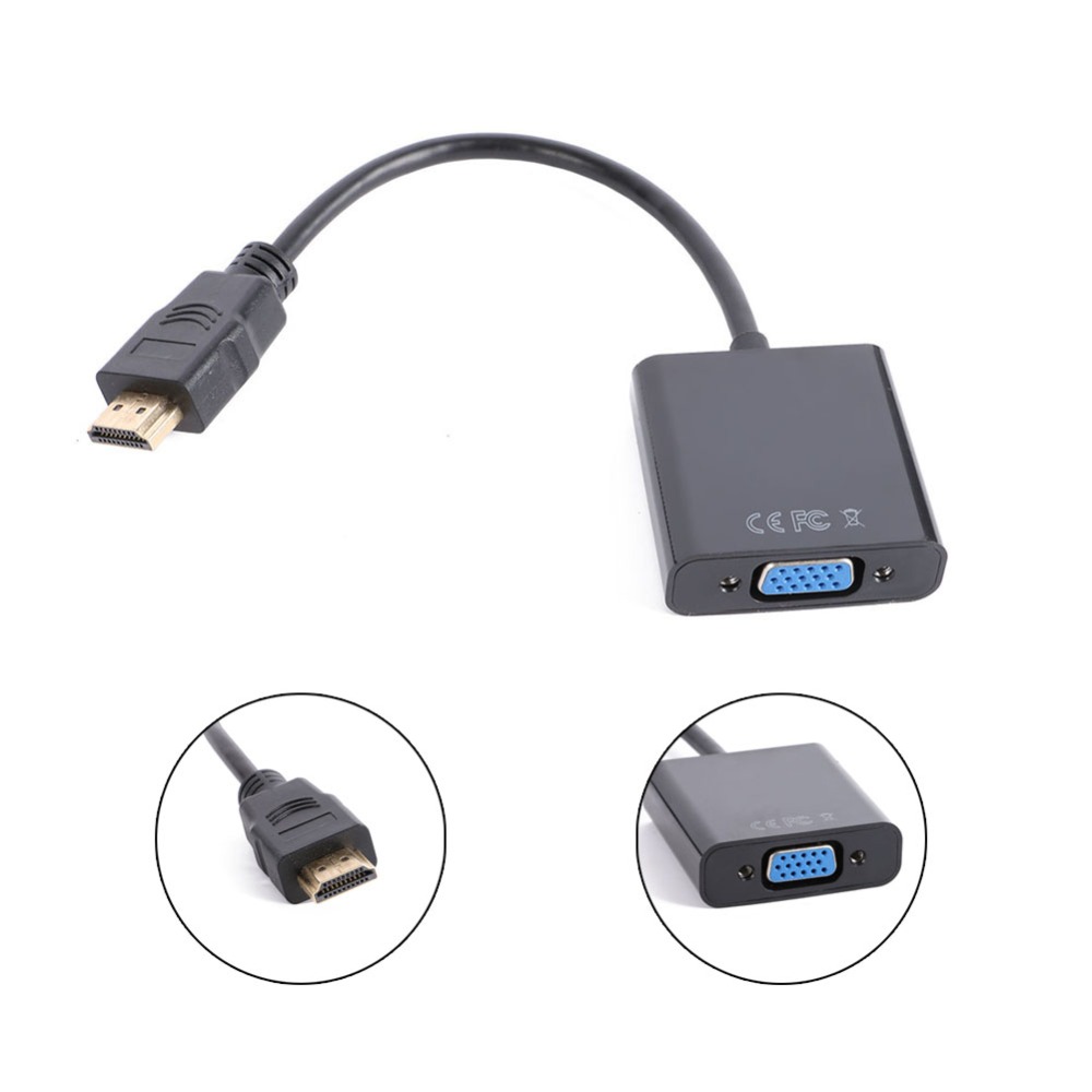 HDMI-hane till VGA-hona videokonverteringsadapterkabel, 1080P för PC DVD HDTV TV_voghion.com