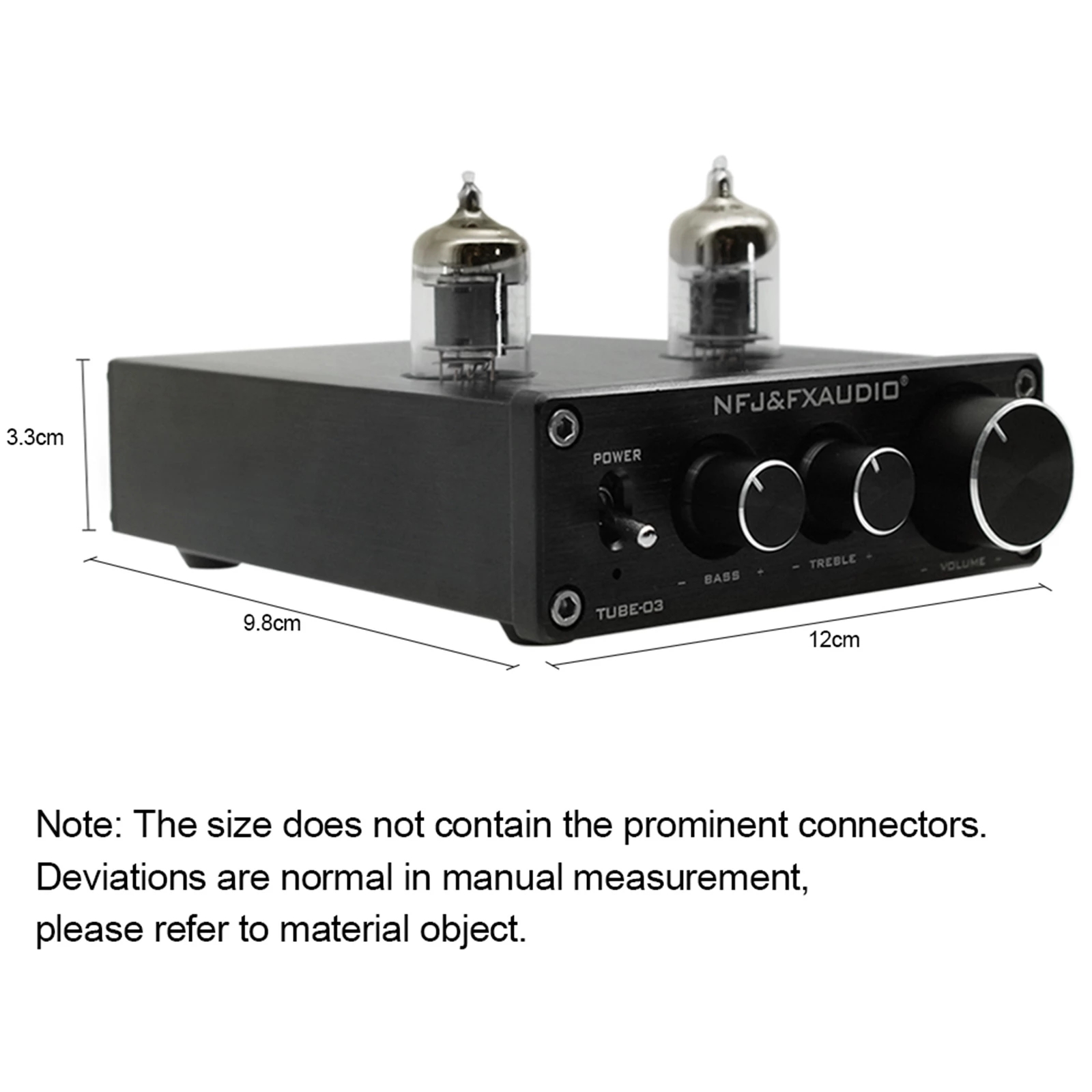 TUBE-03 Mini HiFi Audio priekšpastiprinātājs 6K4 Vakuuma lampas pastiprinātājs Buferis Augsto frekvenču Basu Regulēšana RCA Priekšpastiprinātājs Melns_voghion.com