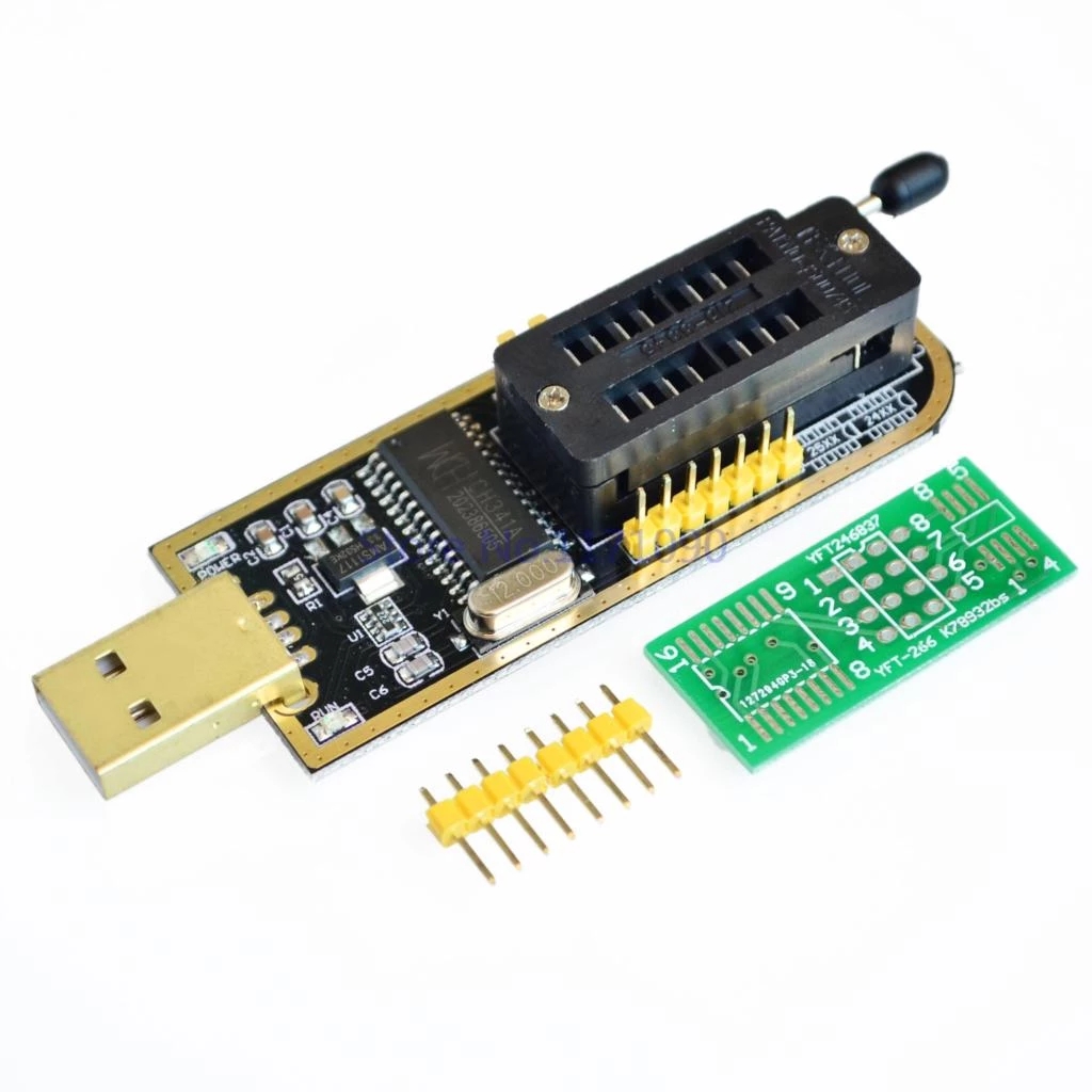 CH341 sērijas EEPROM Flash BIOS USB SOP8 testa klips EEPROM programmēšanai+2 adapteri 1.8V adapteris iPhone vai mātesplatei_voghion.com