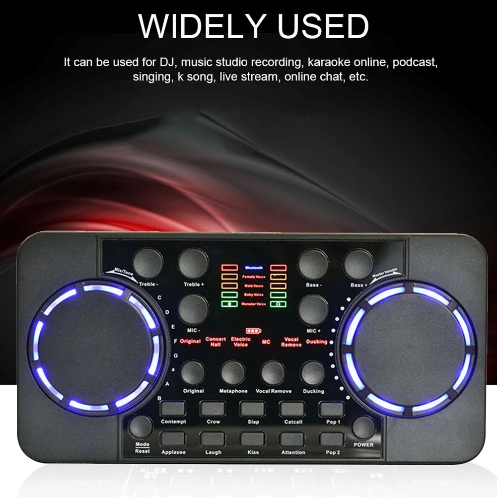Mixer Live Broadcast Studio Canto Riduzione del rumore Scheda audio esterna portatile Bluetooth 4.0 per telefono Computer Registrazione_voghion.com