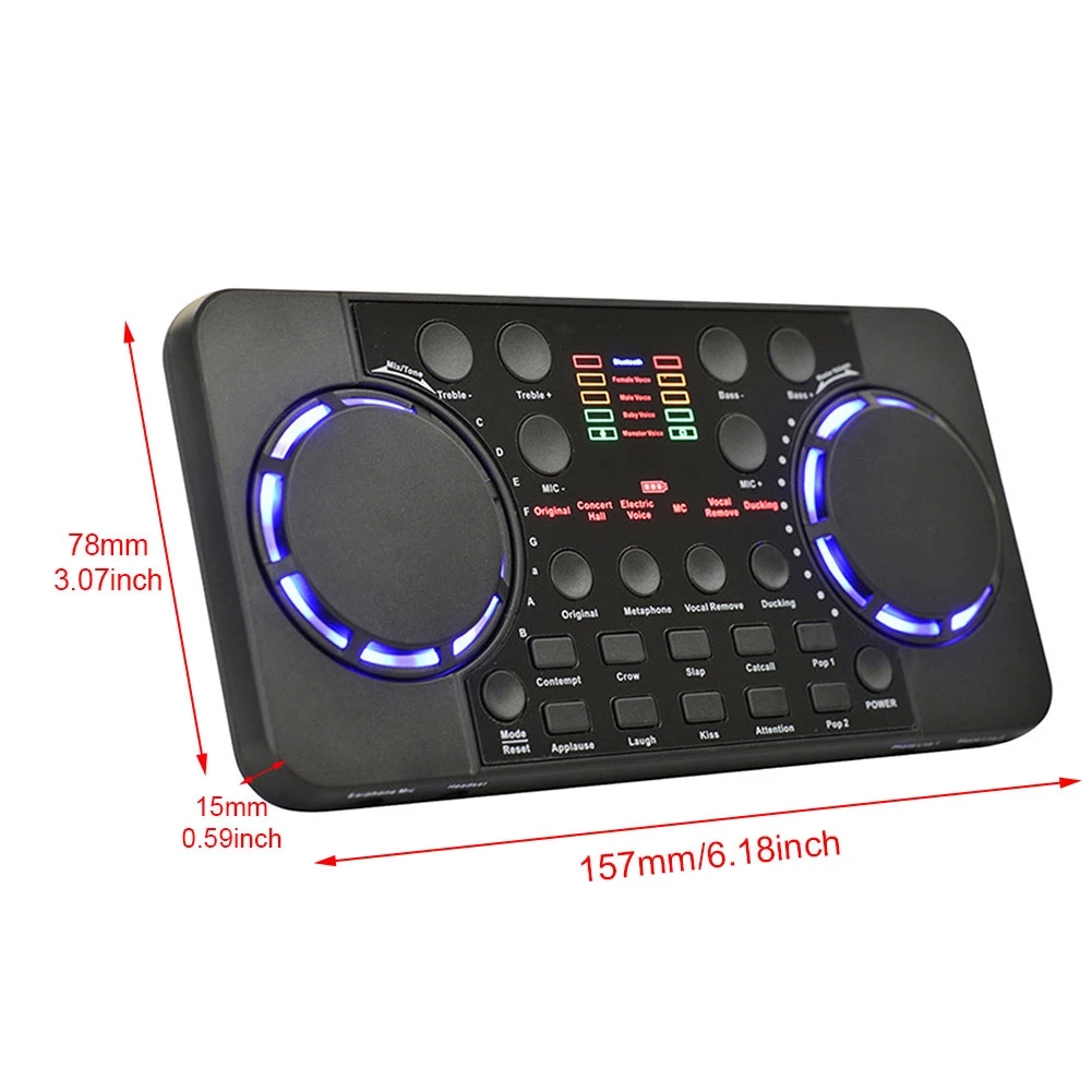 Mixer Live Broadcast Studio Canto Riduzione del rumore Scheda audio esterna portatile Bluetooth 4.0 per telefono Computer Registrazione_voghion.com
