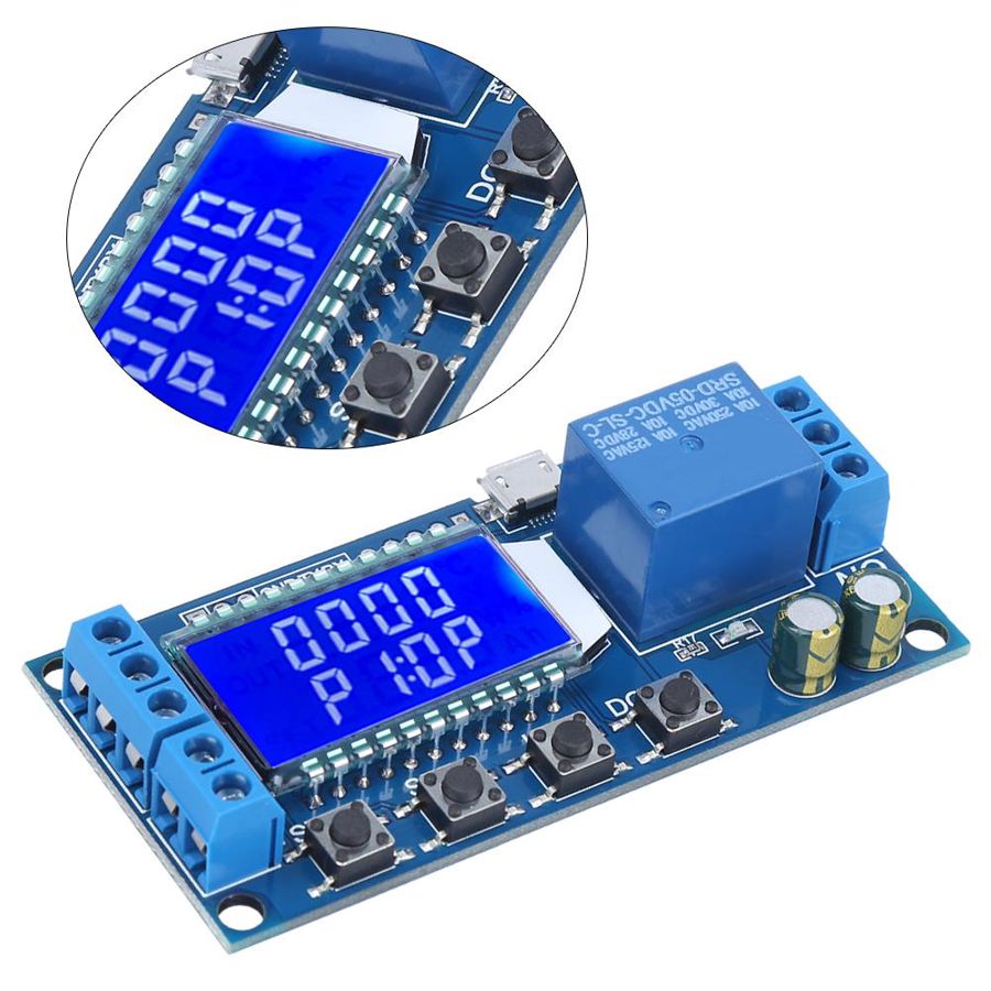 DC 5V forsinkelsesfrakoblingssyklustidsrelémodul LCD digitalt display justerbar tidsforsinkelsesrelébryter for hjemmeautomasjon_voghion.com