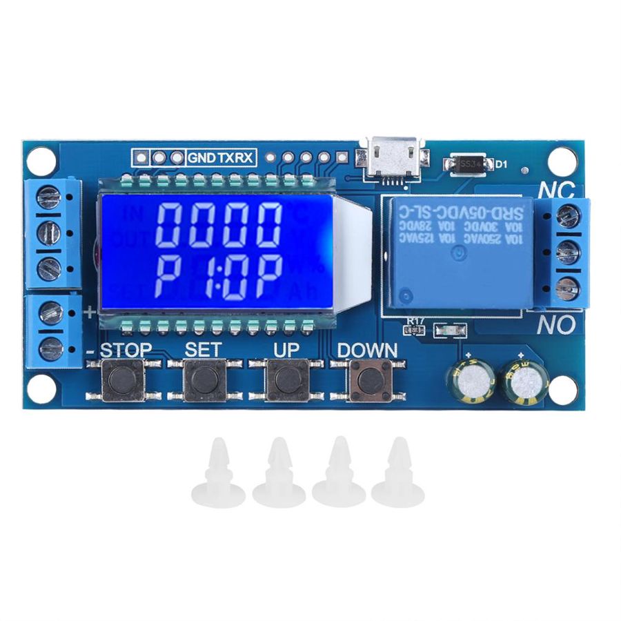 DC 5V forsinkelsesfrakoblingssyklustidsrelémodul LCD digitalt display justerbar tidsforsinkelsesrelébryter for hjemmeautomasjon_voghion.com