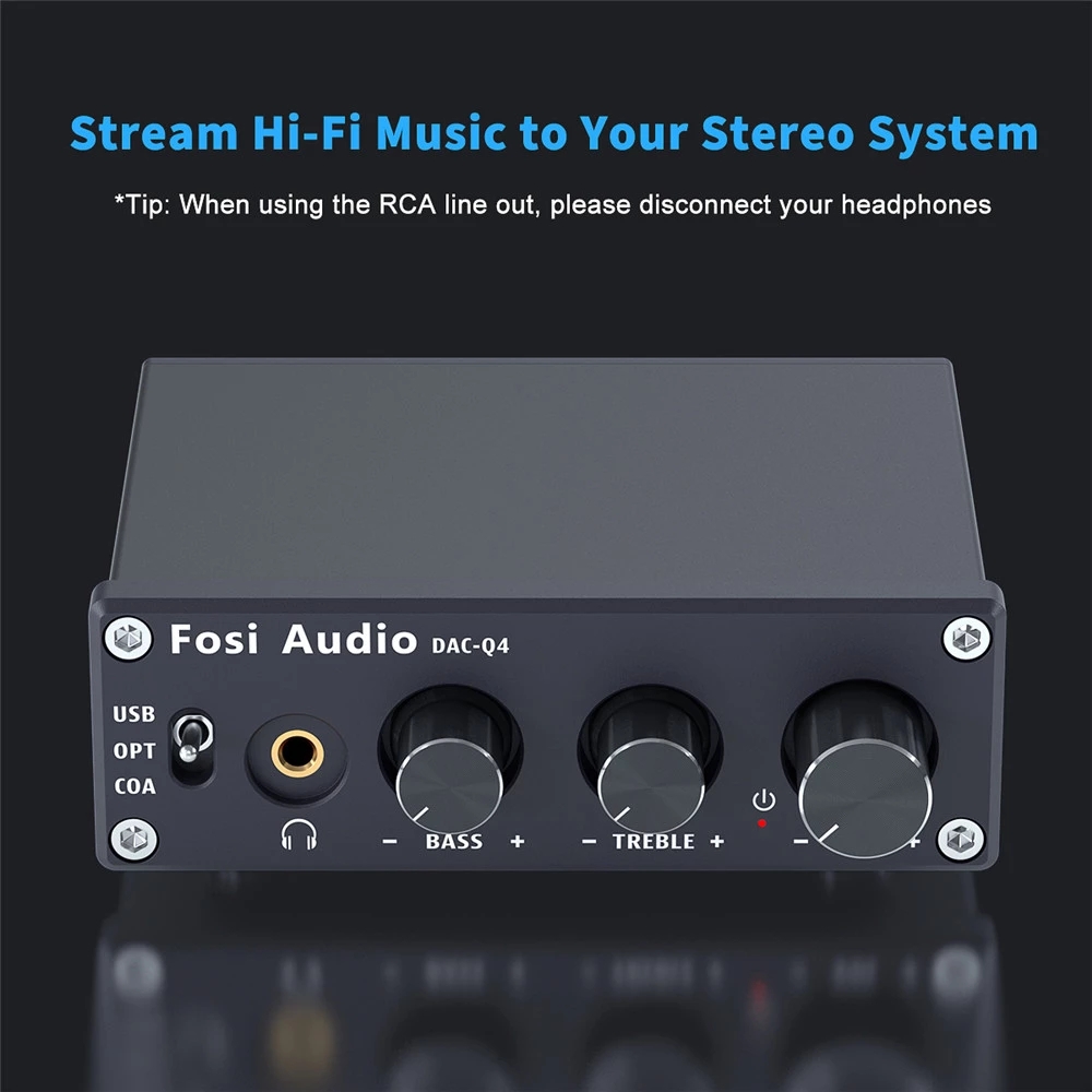 Fosi Audio Q4 Mini-Stereo-USB-Gaming-DAC und Kopfhörerverstärker, Audio-Konverter-Adapter für Heim-/Desktop-Aktivlautsprecher_voghion.com