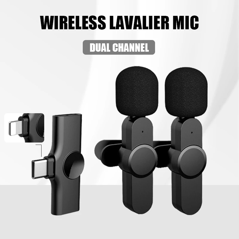 Trådløs Lavalier Mikrofon Bærbar Lyd-Videooptagelse Mini Mikrofon til iPhone Android Liveudsendelse Gaming Telefon Mikrofon_voghion.com