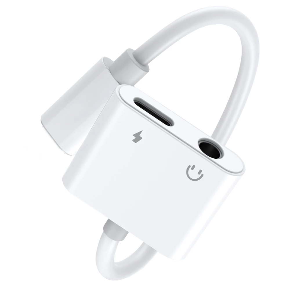2 in 1 Lighting Charger Listening Adapter For iphone X 7 Charging Adapter 3.5mm Jack AUX Splitter adaptador For iphone_voghion.com
