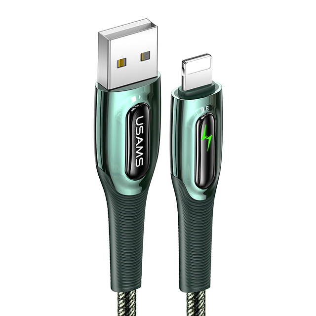 USAMS Smart Power Off USB-Kabel für iPhone 11 Pro Max XS 8 7 6s 5 Beleuchtungskabel Datensynchronisation 2A Schnellladekabel für iPad-Kabel_voghion.com